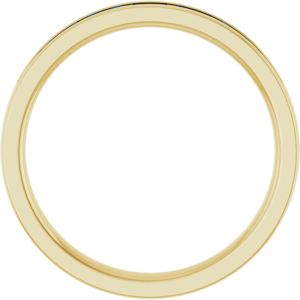 14K Yellow Gold Lab-Grown Sapphire Anniversary Band