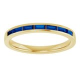 14K Yellow Gold Lab-Grown Sapphire Anniversary Band