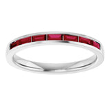14K White Gold Lab-Grown Ruby Anniversary Band