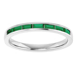 14K White Gold Lab-Grown Emerald Anniversary Band