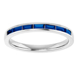 14K White Gold Lab-Grown Sapphire Anniversary Band