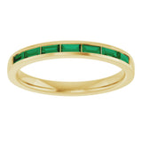 14K Yellow Gold Lab-Grown Emerald Anniversary Band