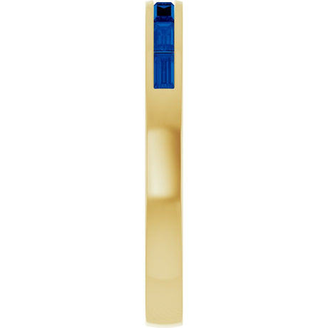 14K Yellow Gold Lab-Grown Sapphire Anniversary Band