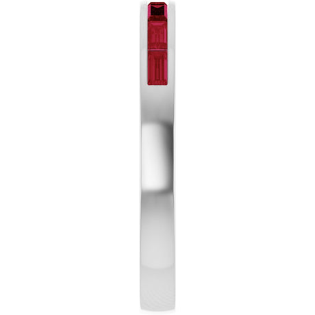 14K White Gold Lab-Grown Ruby Anniversary Band