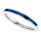 14K White Gold Lab-Grown Sapphire Anniversary Band