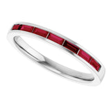 14K White Gold Lab-Grown Ruby Anniversary Band