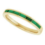 14K Yellow Gold Lab-Grown Emerald Anniversary Band