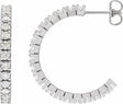 14K White 1 5/8 CTW Lab-Grown Diamond 24.7 mm Hoop Earrings