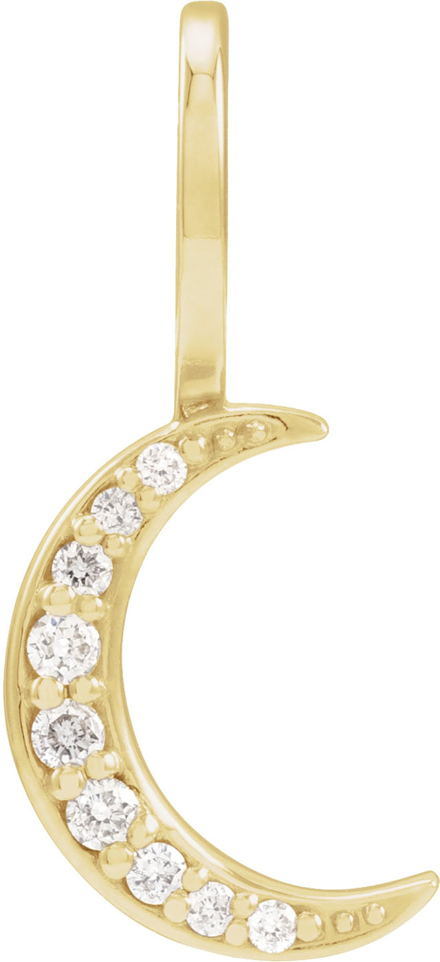 14K Yellow Gold .07 CTW Natural Diamond Crescent Moon Charm/Pendant