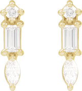 14K Yellow Gold 1/6 CTW Natural Diamond Bar Earrings