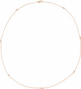 14K Rose Gold 1/3 CTW Natural Diamond 7-Station 24" Necklace