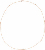 14K Rose Gold 1/4 CTW Natural Diamond 7-Station 24" Necklace