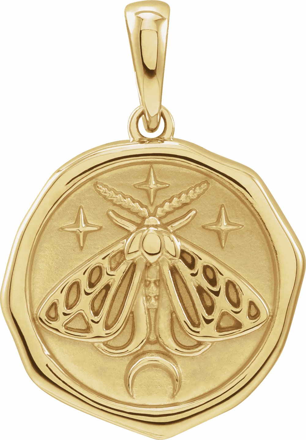 14K Yellow Moth Spirit Animal Pendant