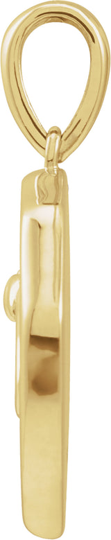 14K Yellow Gold Symbolic Moth Animal Pendant