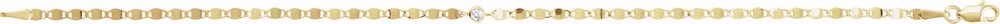 14K Yellow Gold .06 CT Natural Diamond Bezel-Set Link 7 1/2" Bracelet 