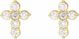 14K Yellow 1/6 CTW Lab-Grown Diamond Cross Earrings