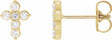 14K Yellow Gold 1/6 CTW Lab-Grown Diamond Cross Earrings