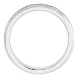 10K White Gold 5 mm Beveled-Edge Celtic-Inspired Comfort-Fit Flat Band Size 7