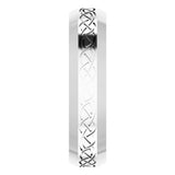 10K White Gold 5 mm Beveled-Edge Celtic-Inspired Comfort-Fit Flat Band Size 7