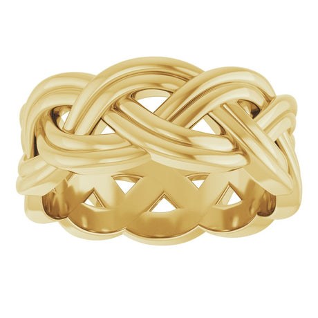 14K Yellow Gold 8 mm Woven-Design Band Size 7