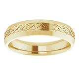 14K Yellow Gold 5 mm Beveled-Edge Celtic-Inspired Comfort-Fit Flat Band Size 9.5