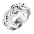 14K White Gold 8 mm Woven-Design Band Size 8.5