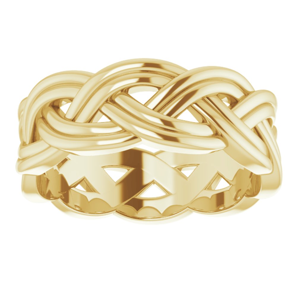 10K Yellow Gold 8 mm Woven-Design Band Size 10.5