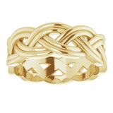 10K Yellow Gold 8 mm Woven-Design Band Size 10.5