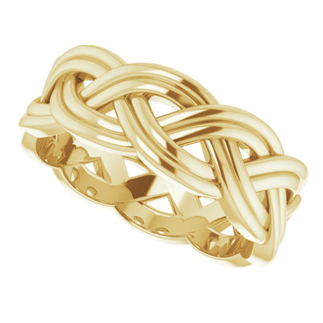 10K Yellow Gold 8 mm Woven-Design Band Size 10.5