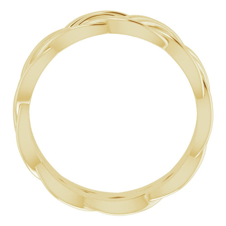 10K Yellow Gold 8 mm Woven-Design Band Size 10.5