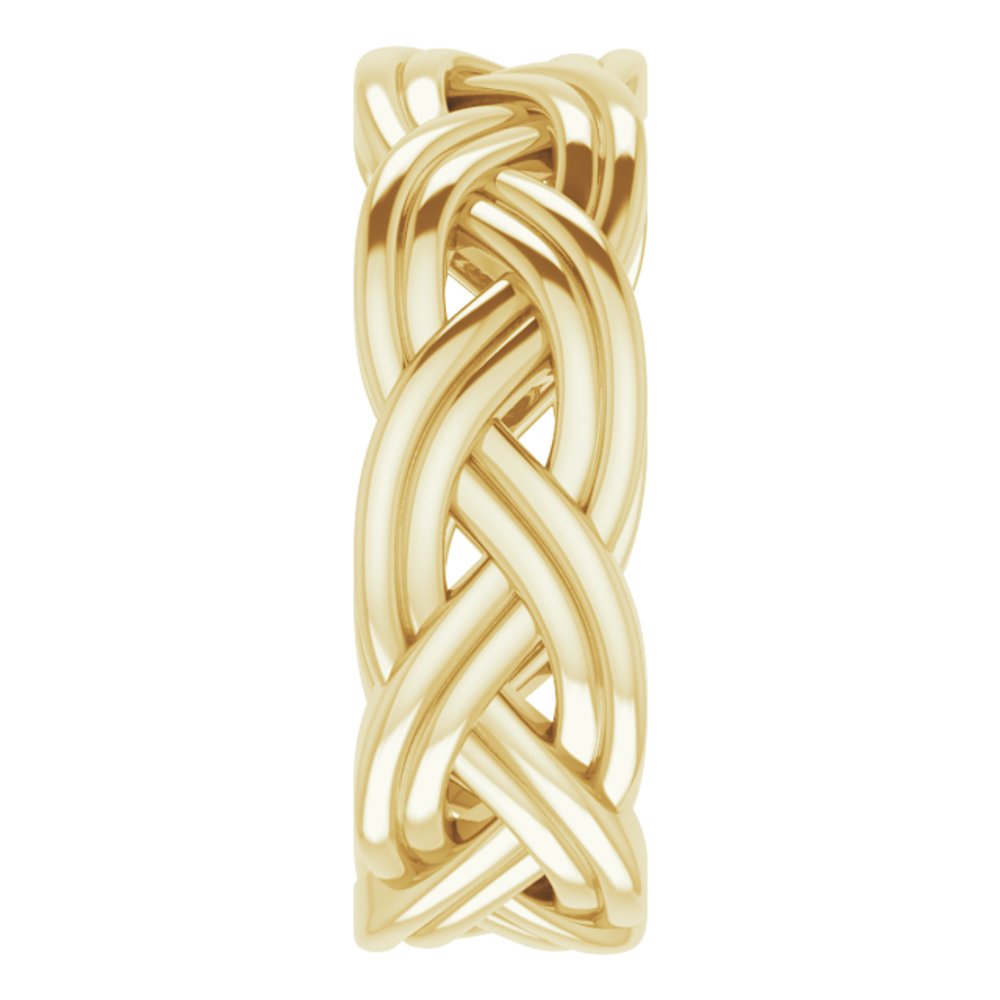 10K Yellow Gold 8 mm Woven-Design Band Size 10.5