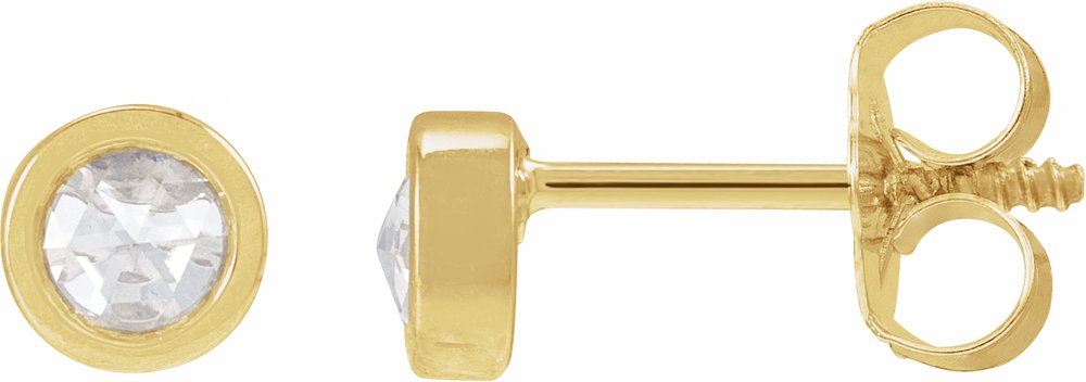 14K Yellow 1/5 CTW Rose-Cut Natural Diamond Stud Earrings