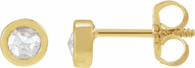 14K Yellow 1/5 CTW Rose-Cut Natural Diamond Stud Earrings