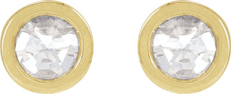 14K Yellow 1/5 CTW Rose-Cut Natural Diamond Stud Earrings