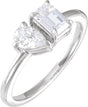 14K White Gold 1 CTW Lab-Grown Diamond Two-Stone Ring