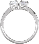 14K White Gold 1 CTW Lab-Grown Diamond Two-Stone Ring