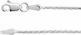 14K White Gold 1.5 mm Diamond-Cut Wheat 20" Chain