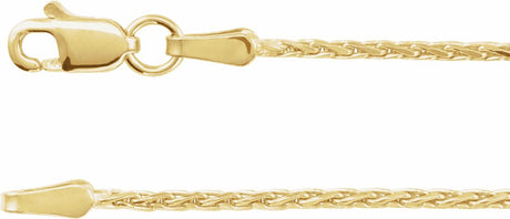 14K Yellow Gold 1.5 mm Diamond-Cut Wheat 16" Chain