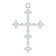 14K White 3/8 CTW Natural Diamond Cross Dangle