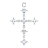 14K White 3/8 CTW Natural Diamond Cross Dangle