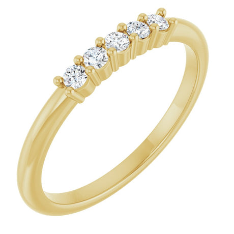 14K Yellow Gold 1/6 CTW Lab-Grown Diamond 5-Year Anniversary Band