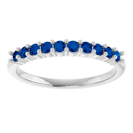 14K White Gold Natural Blue Sapphire 10-Year Anniversary Band