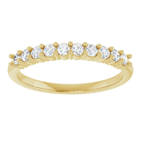 14K Yellow Gold 1/3 CTW Lab-Grown Diamond 10-Year Anniversary Band