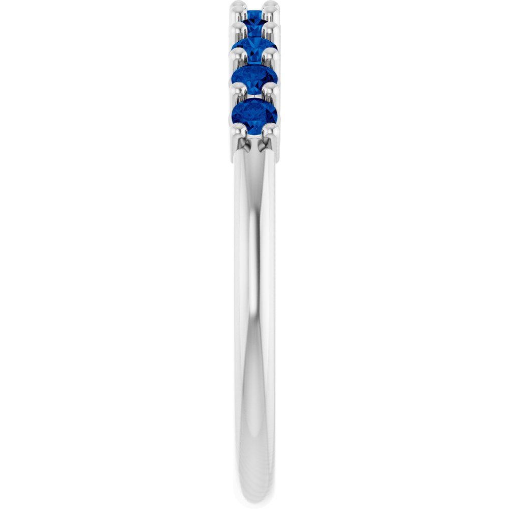 14K White Gold Natural Blue Sapphire 10-Year Anniversary Band