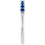 14K White Gold Natural Blue Sapphire 10-Year Anniversary Band