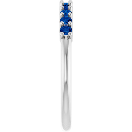 14K White Gold Natural Blue Sapphire 10-Year Anniversary Band