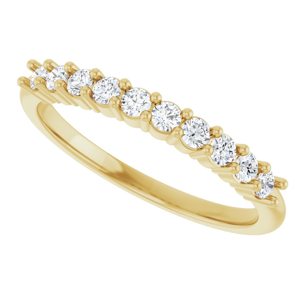 14K Yellow Gold 1/3 CTW Lab-Grown Diamond 10-Year Anniversary Band
