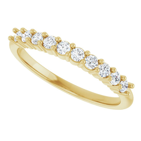 14K Yellow Gold 1/3 CTW Lab-Grown Diamond 10-Year Anniversary Band
