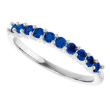 14K White Gold Natural Blue Sapphire 10-Year Anniversary Band