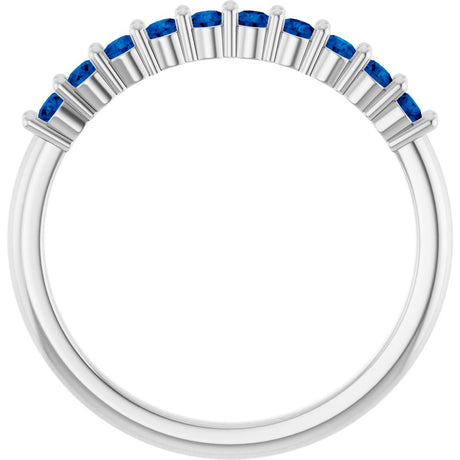 14K White Gold Natural Blue Sapphire 10-Year Anniversary Band